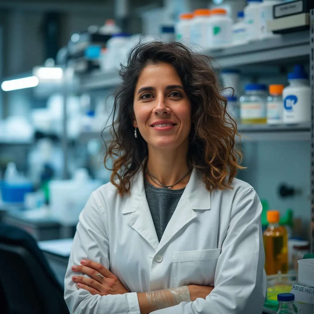 Retrato de Dr. Ana Torres, Fundadora de BioSynth Solutions
